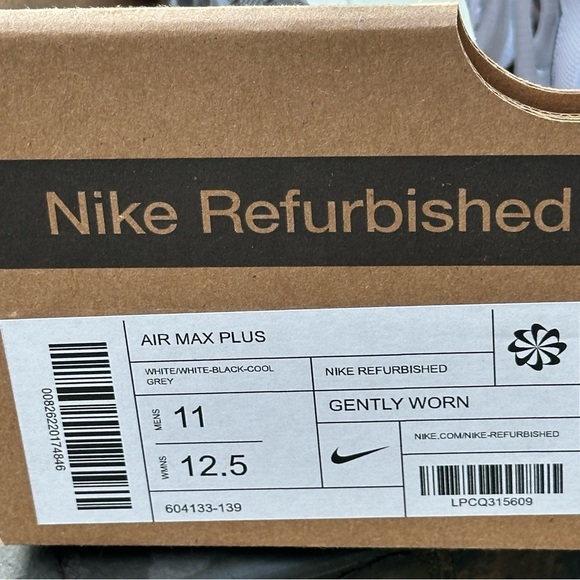 NEW Nike Air Max Plus Triple White Casual Sneaker - Size Mens 11 | Womens 12.5 - Picture 8 of 9